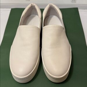 Leather Vince Cream Slip-On Shoes